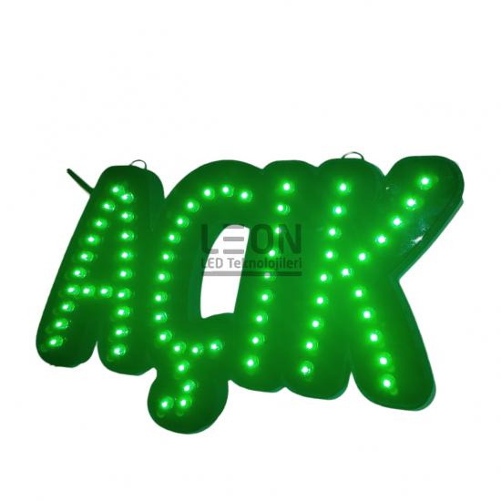 LED’li AÇIK Tabelası LED Açık yazısı Yeşil