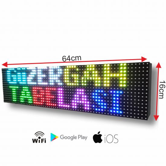 Güzergah Tabelası 16x64 P10 RGB Full Renkli Wi-Fi Kayan Yazı12-24V