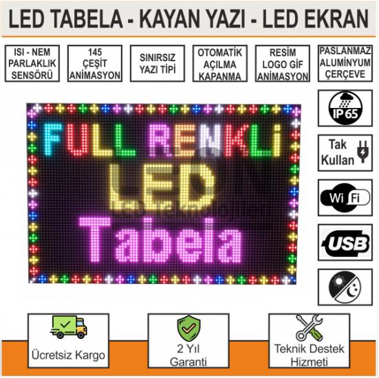 LED Tabela 192x16cmKayan Yazı Full Renkli RGB Çift Taraflı